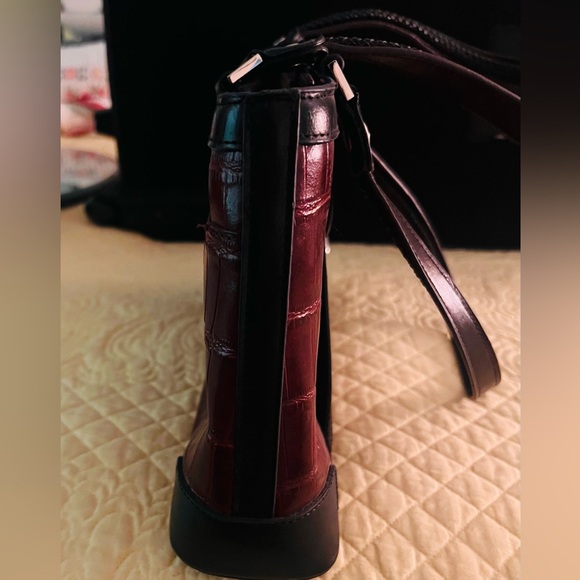 Western Style Purse - Burgundy and Black - Picture 3 of 5